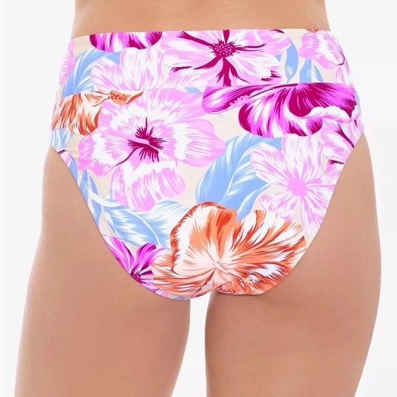 Salt + Cove Women's Juniors' Hot Hibiscus Printed High-Waist Bottoms NwT - Picture 2 of 7